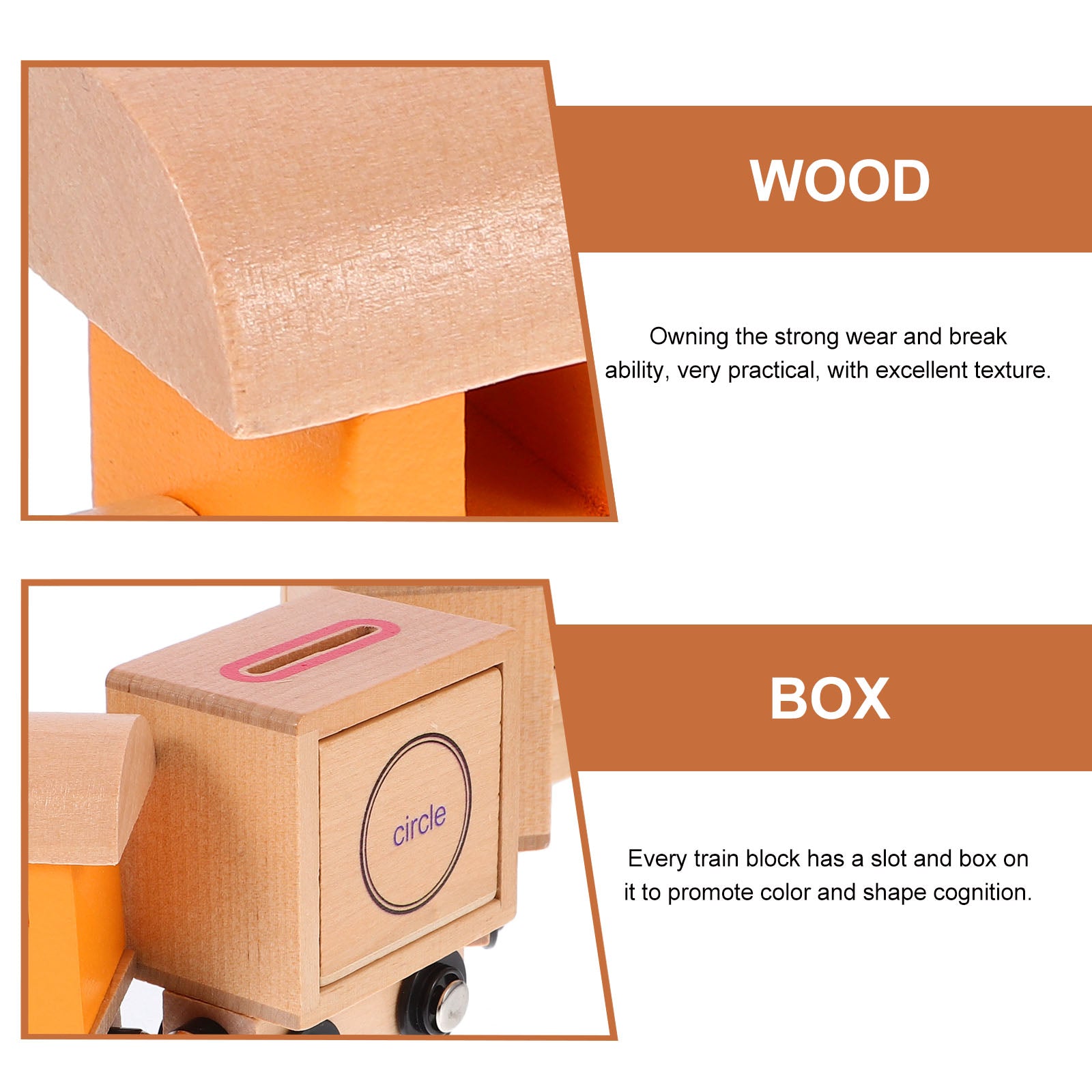 Wooden Pulling Train Building Blocks for Toddlers X15971