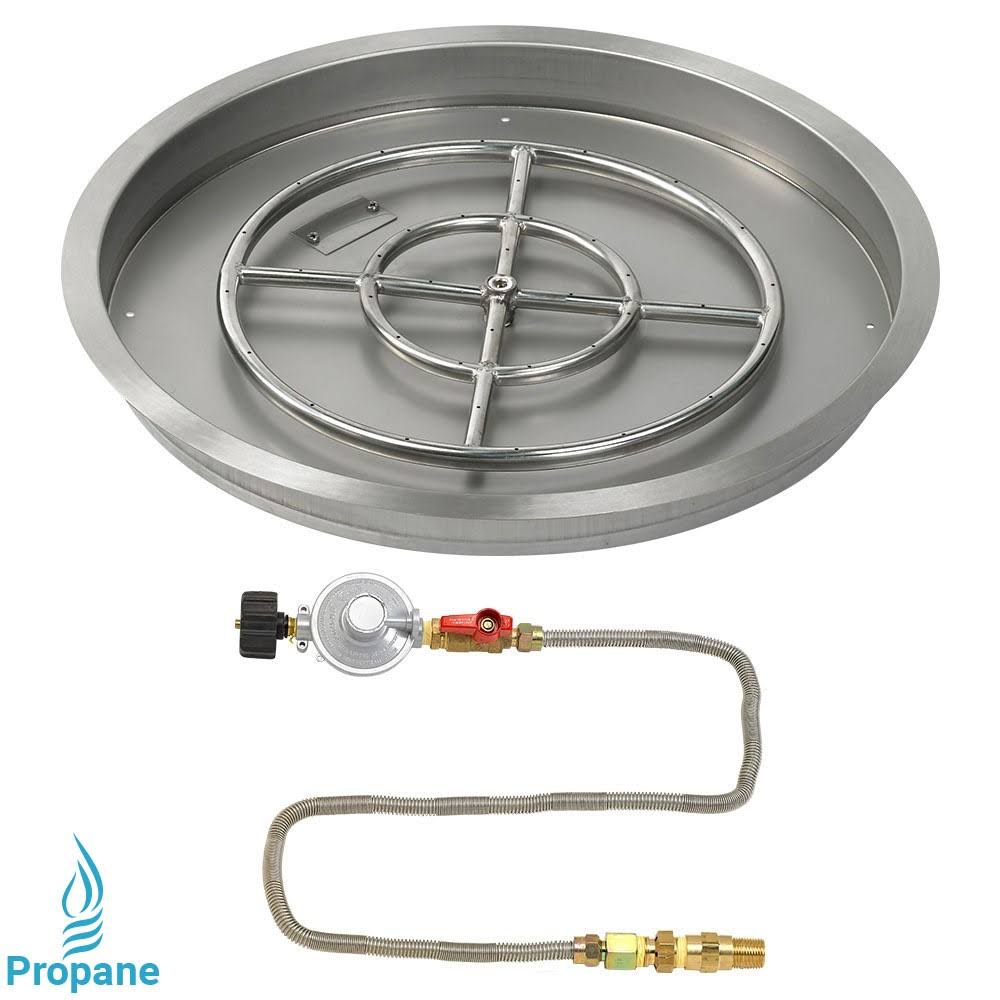 25x22 Round Stainless Steel Drop-In Pan with Match Light Kit I448