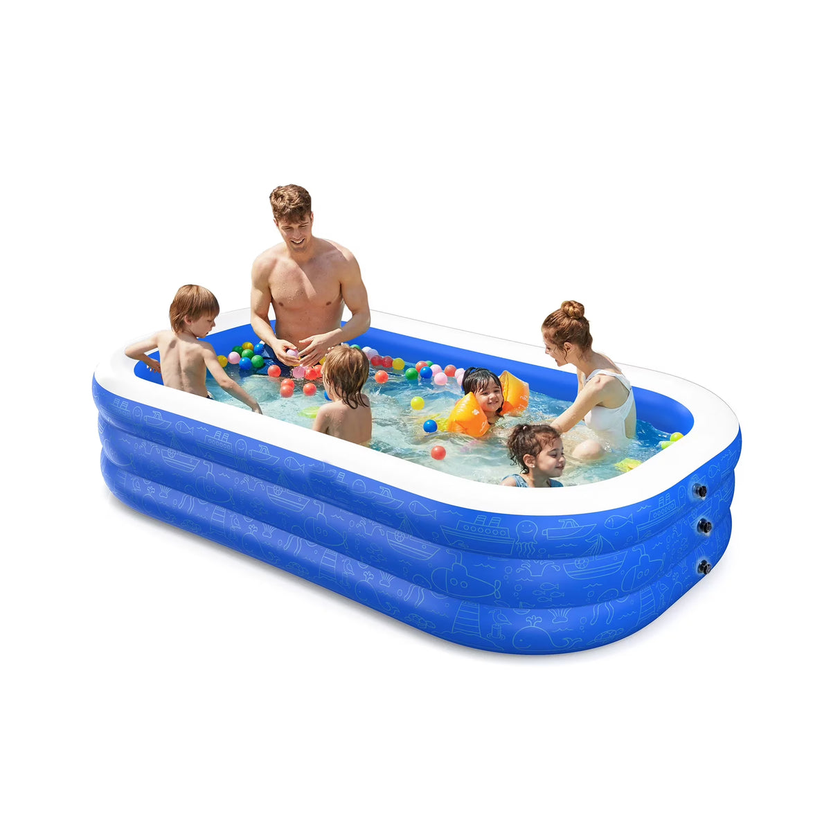92"x56"x20" Rectangular Inflatable Pool V479532