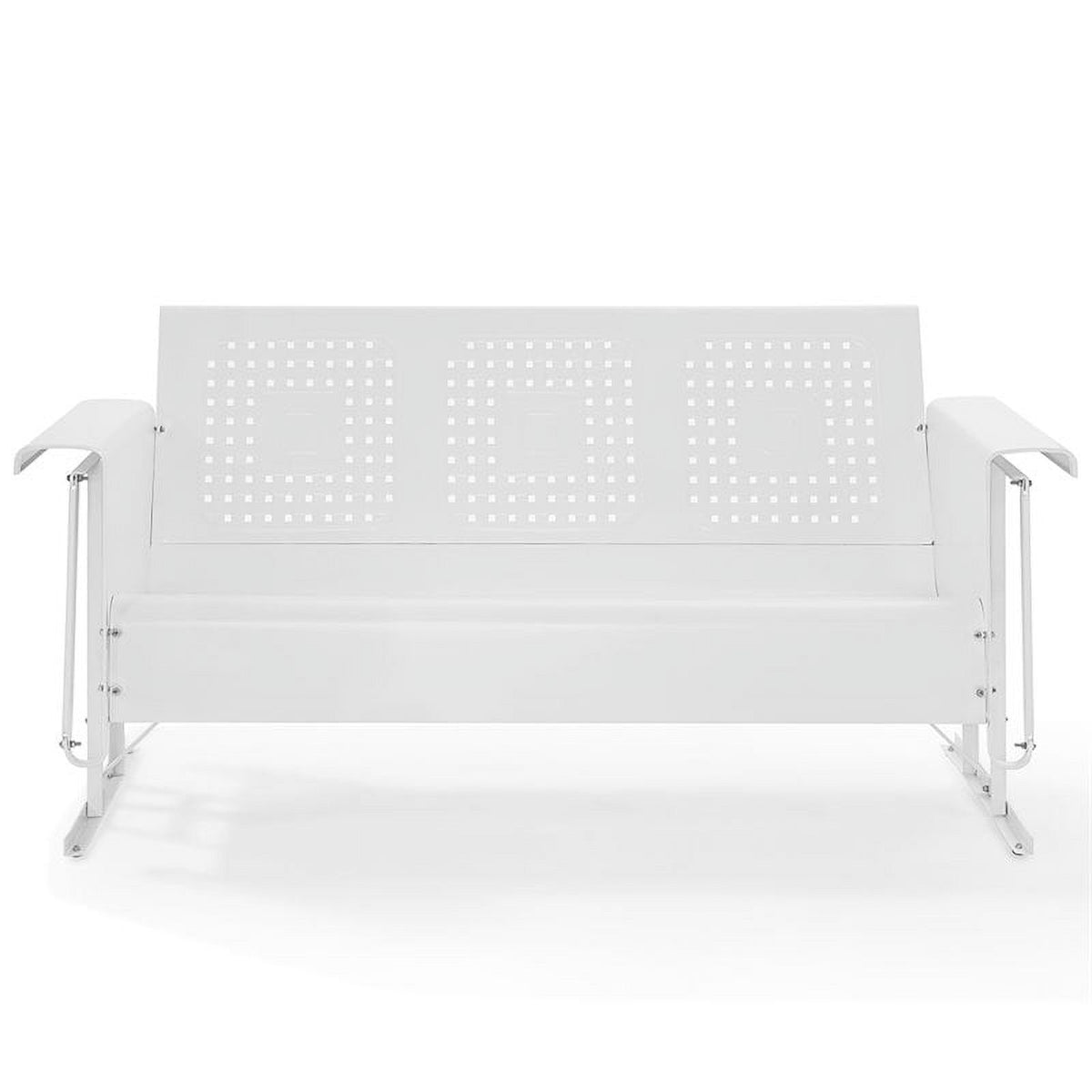 White Metal Gliding Patio Sofa Q342800