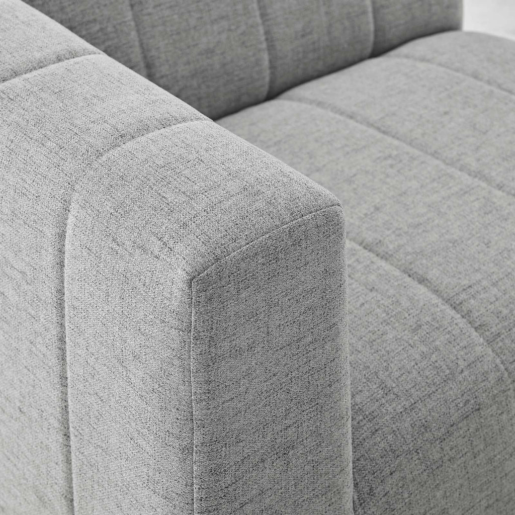 Light Grey Fabric Loveseat Sofa U6351