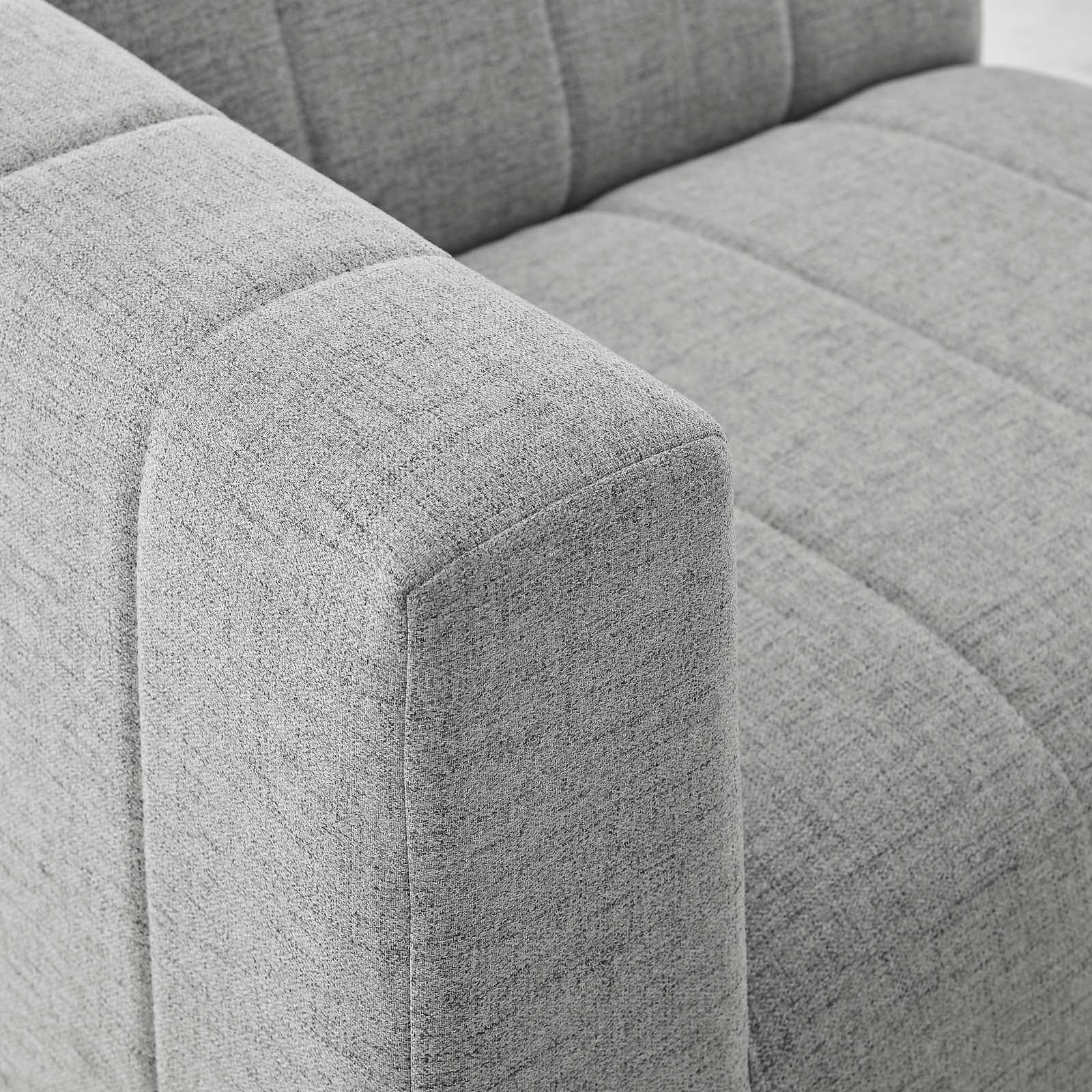 Light Grey Fabric Loveseat Sofa U6351