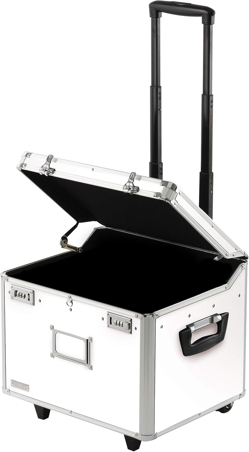 White Locking Mobile Rolling File Storage Chest P80500