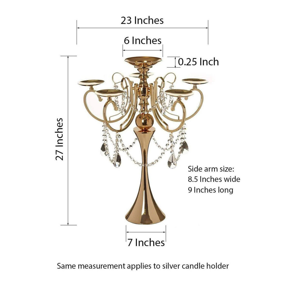 Gold Metal Candle Holder Candelabra T94056