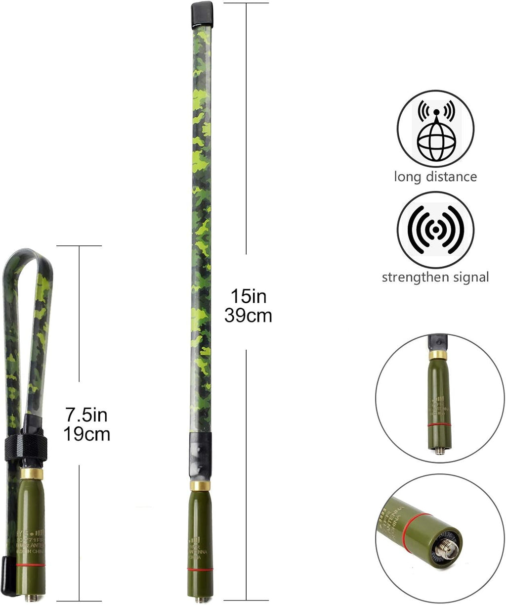 Tactical Foldable Dual Band Antenna, 144/430Mhz UHF VHF 15.3inch SMA-Female Antenna X2369