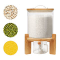 5L Rice Dispenser Grain Container Glass Bottle with Valve F714032