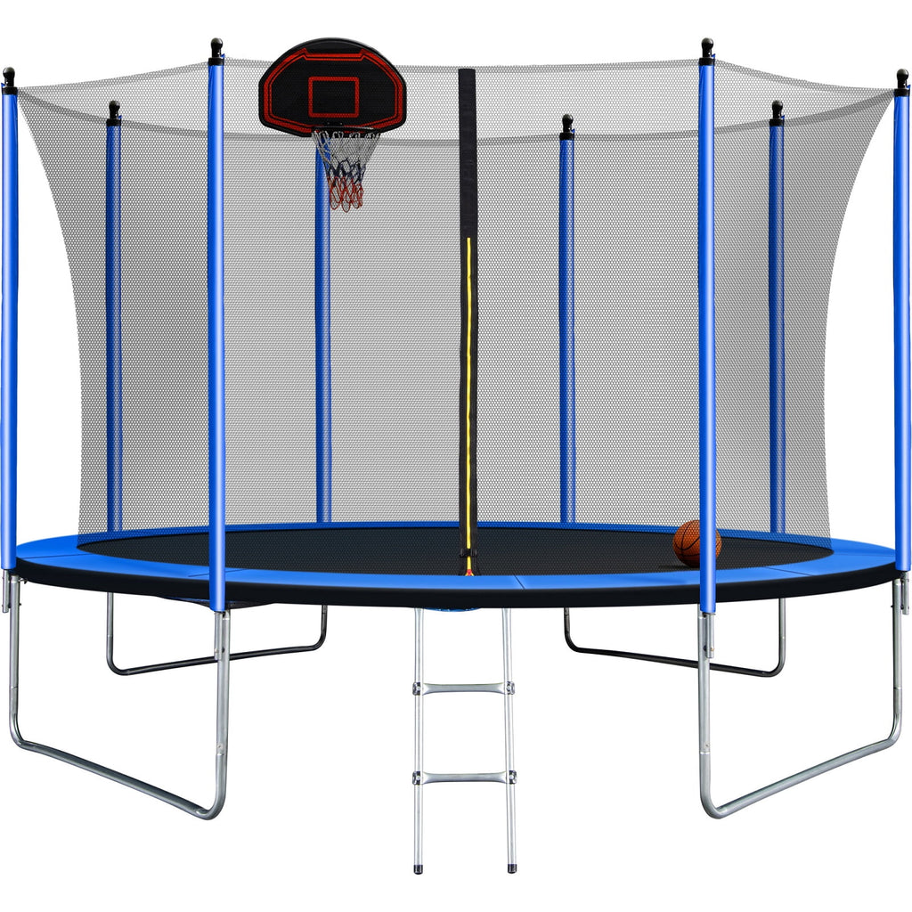 10ft Trampoline with Basketball Hoop and Ladder F64425