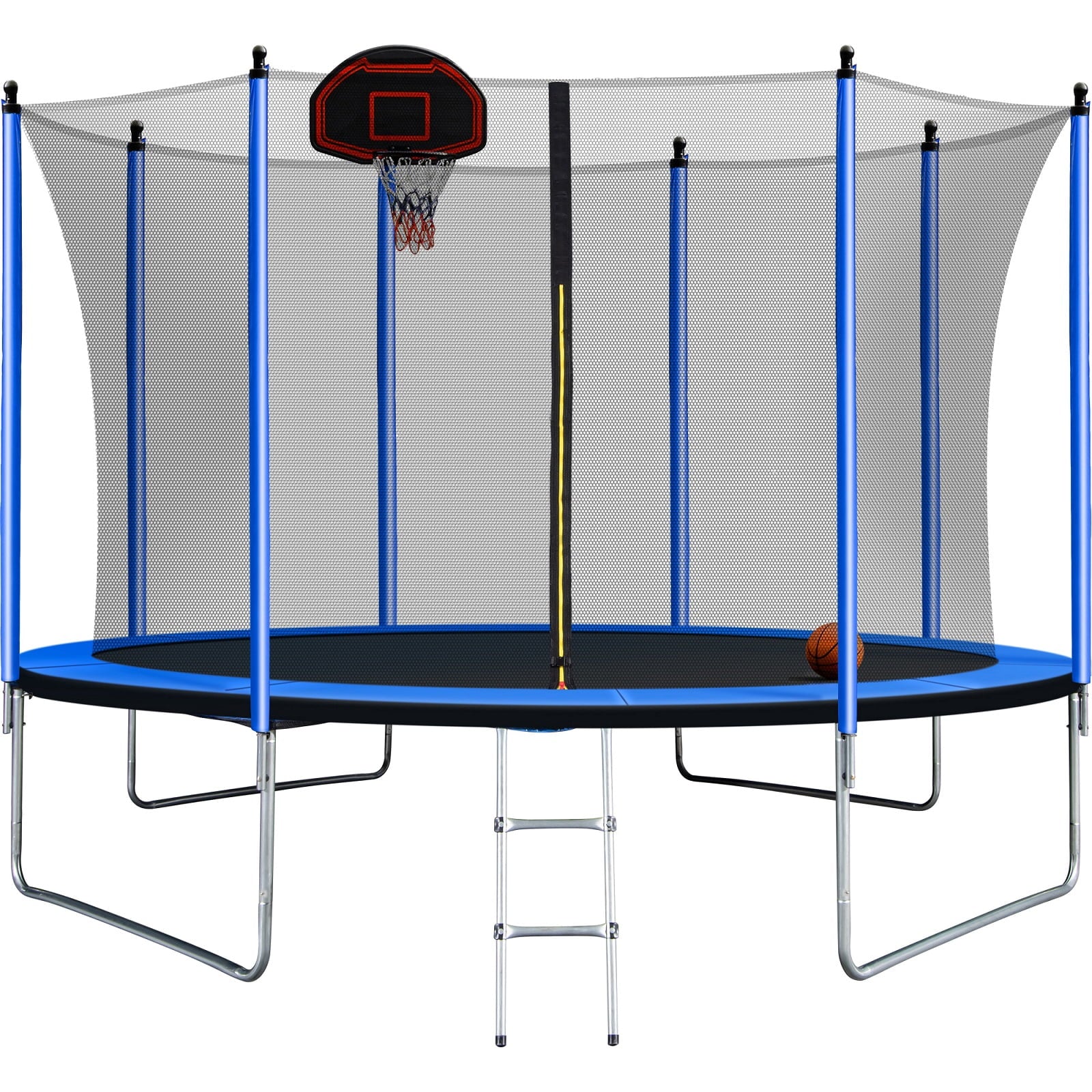 10ft Trampoline with Basketball Hoop and Ladder F64425