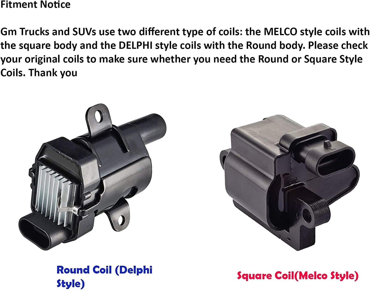 Square Ignition Coil Pack Set of 8 P9405