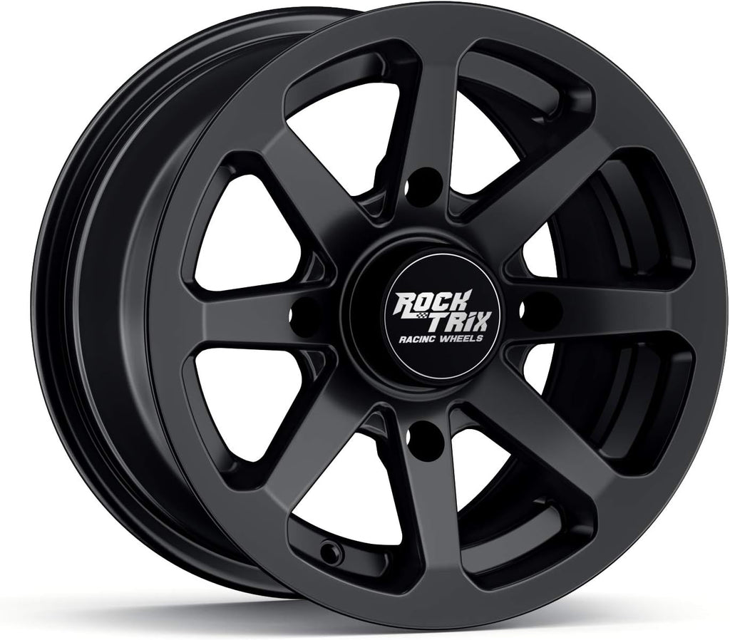 12in Matte Black ATV Wheel Rim 4x137 5+2 Offset Single Pack of 2 B52001