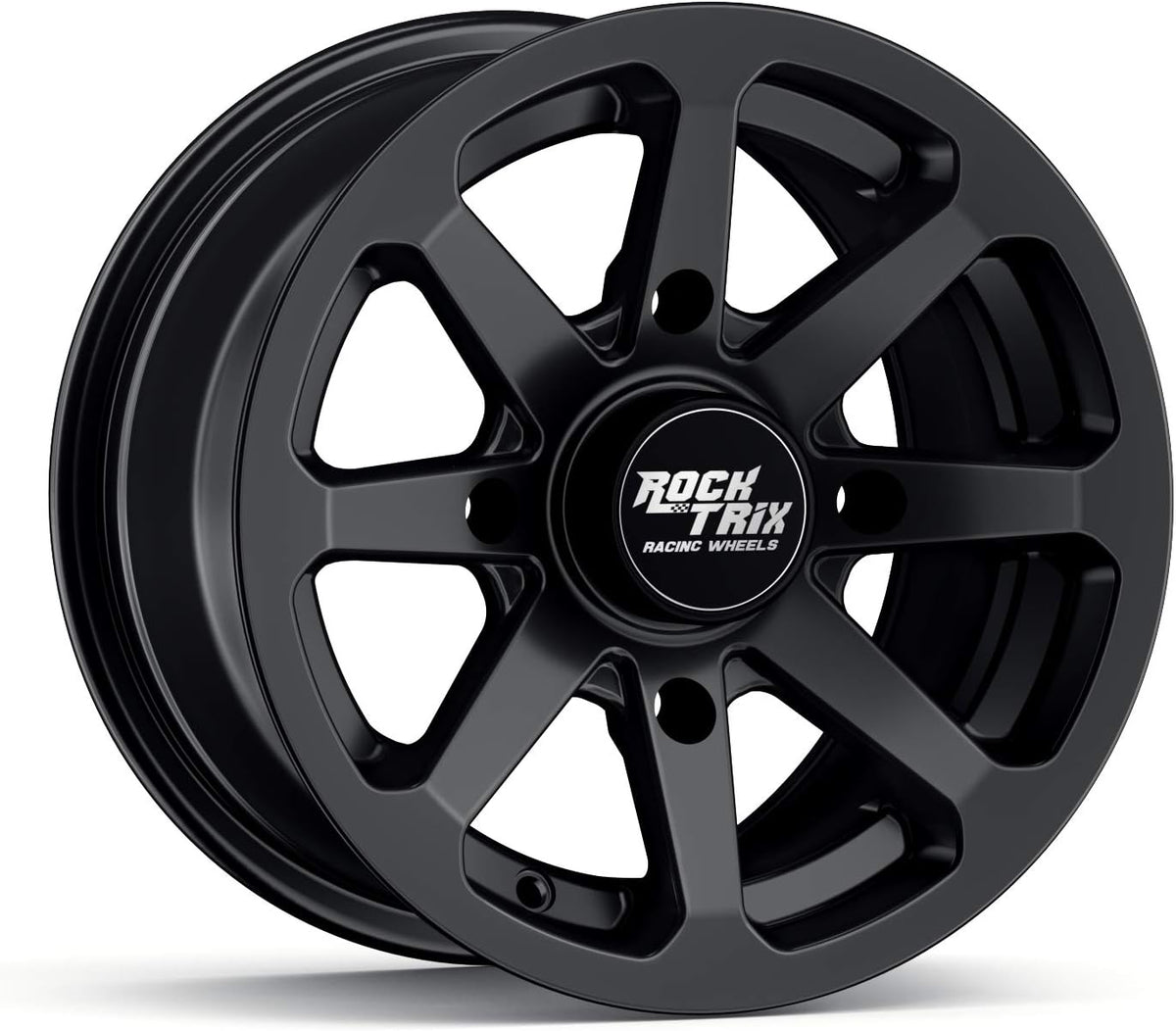 12in Matte Black ATV Wheel Rim 4x137 5+2 Offset Single Pack of 2 B52001