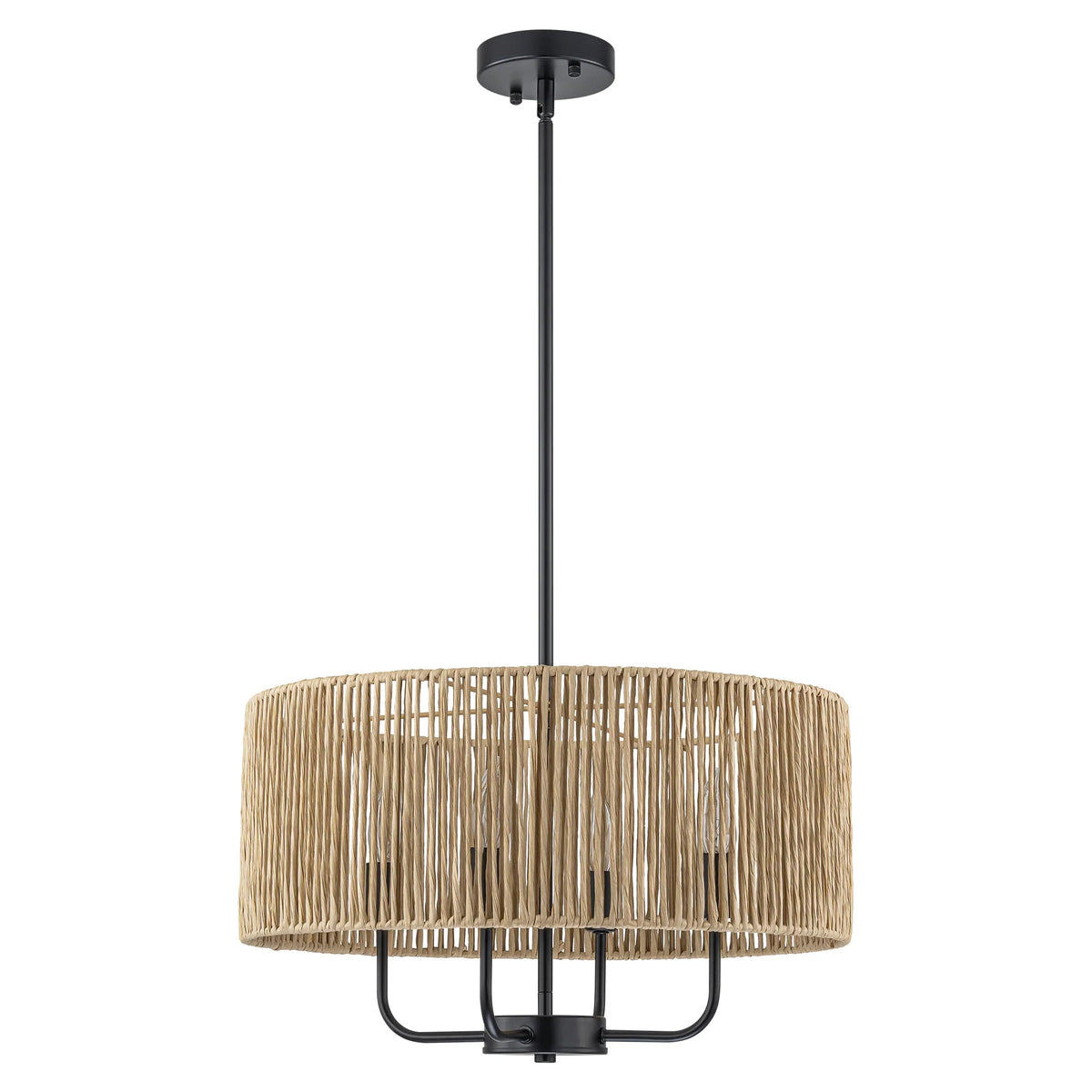4-Light Handwoven Rope Drum Chandelier P6511