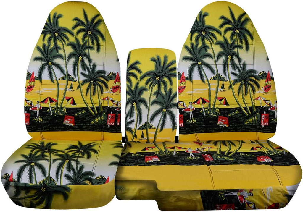 Red 60/40 Split Bench Seat Covers with Center Armrest Cover H19663