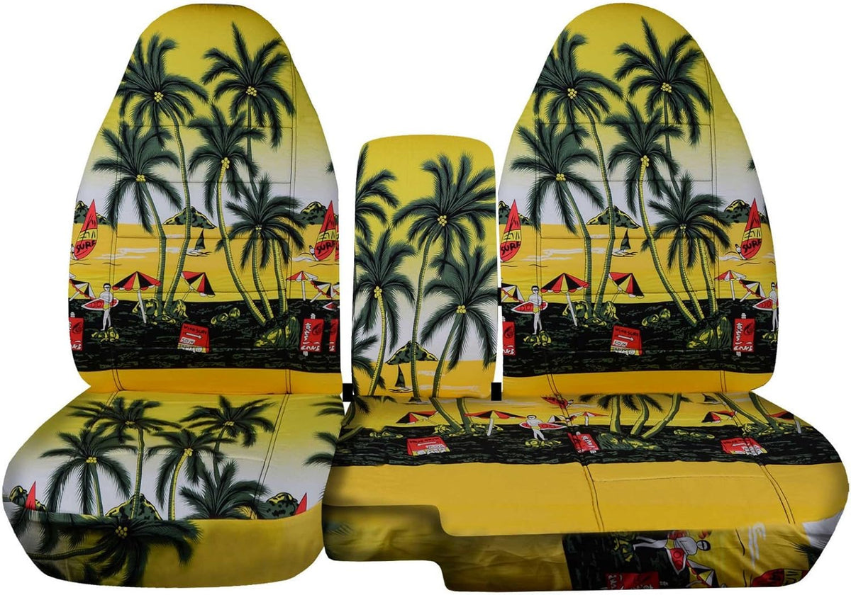 Red 60/40 Split Bench Seat Covers with Center Armrest Cover H19663