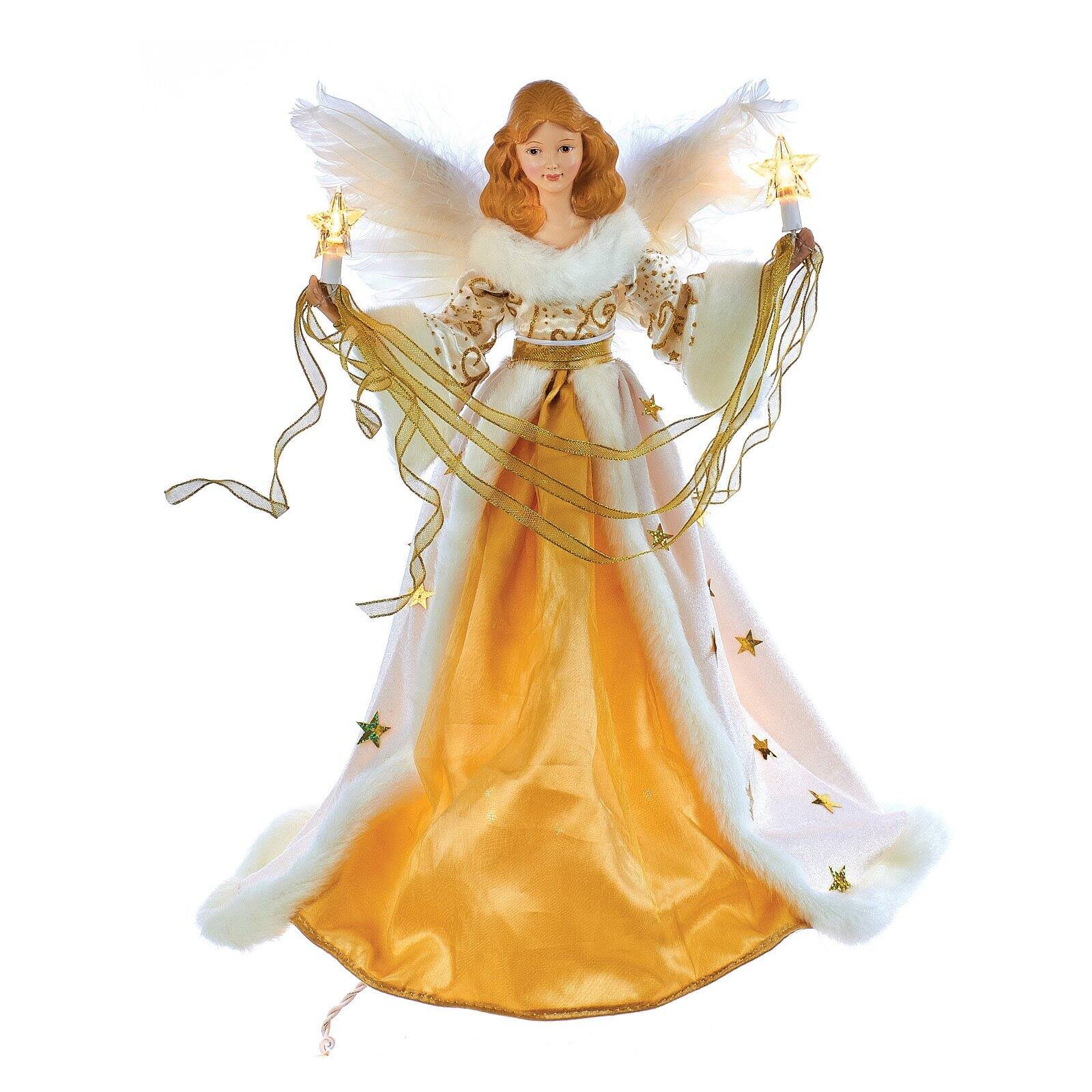 Cream and Gold Angel Treetop U65913