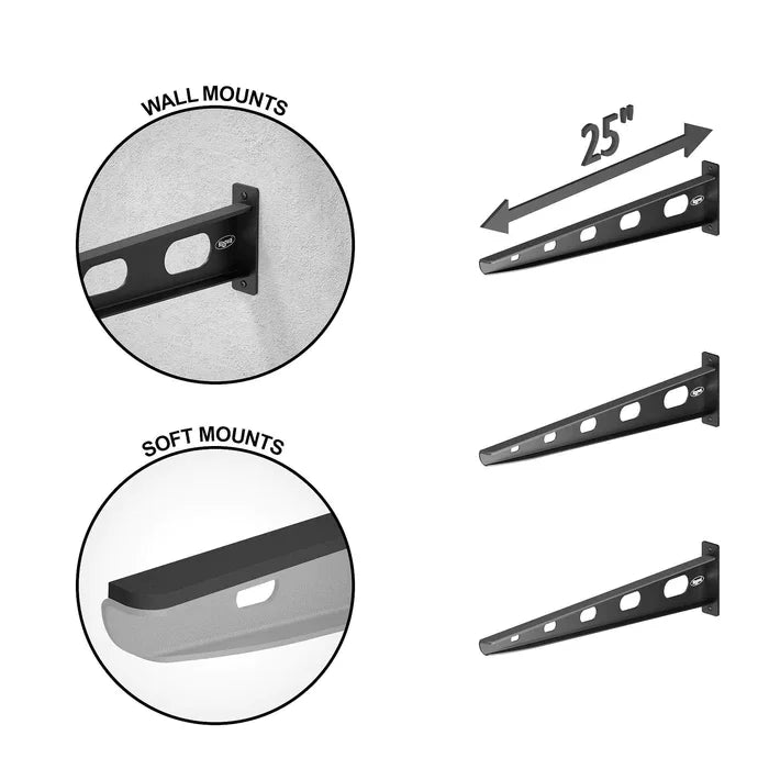 4 Pack Wall Mounted Kayak Rack 25" Arms A381177