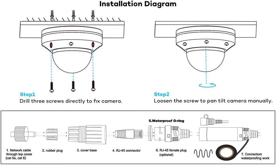 5MP HD IP POE Outdoor Dome Camera with Color Night Vision U987