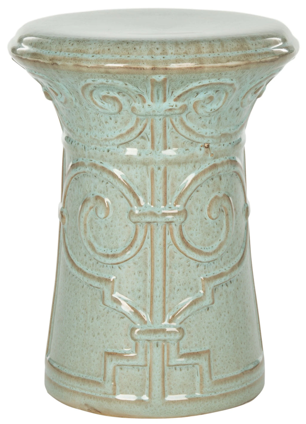 Aqua Ceramic Garden Stool G566402