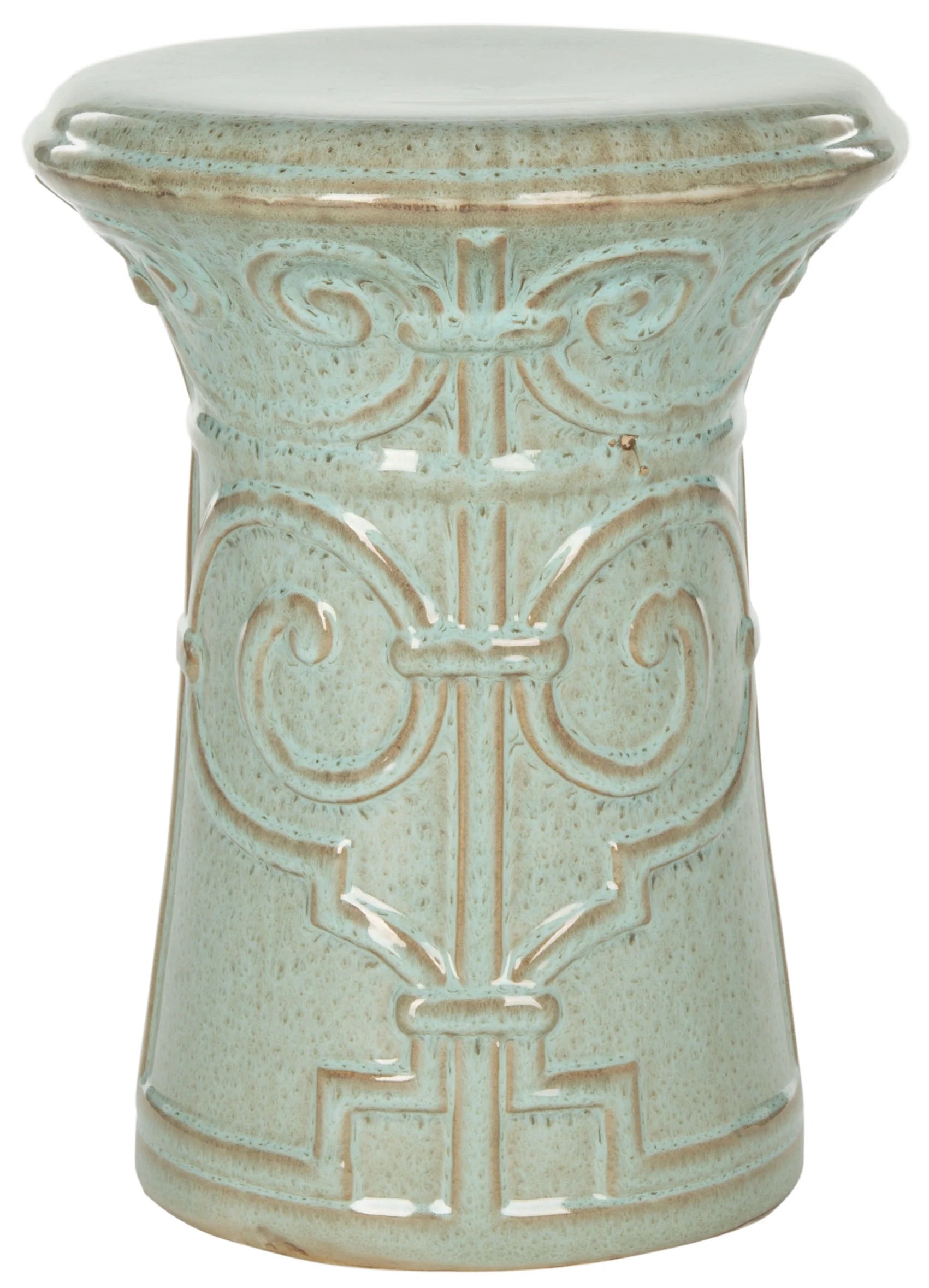 Aqua Ceramic Garden Stool G566402
