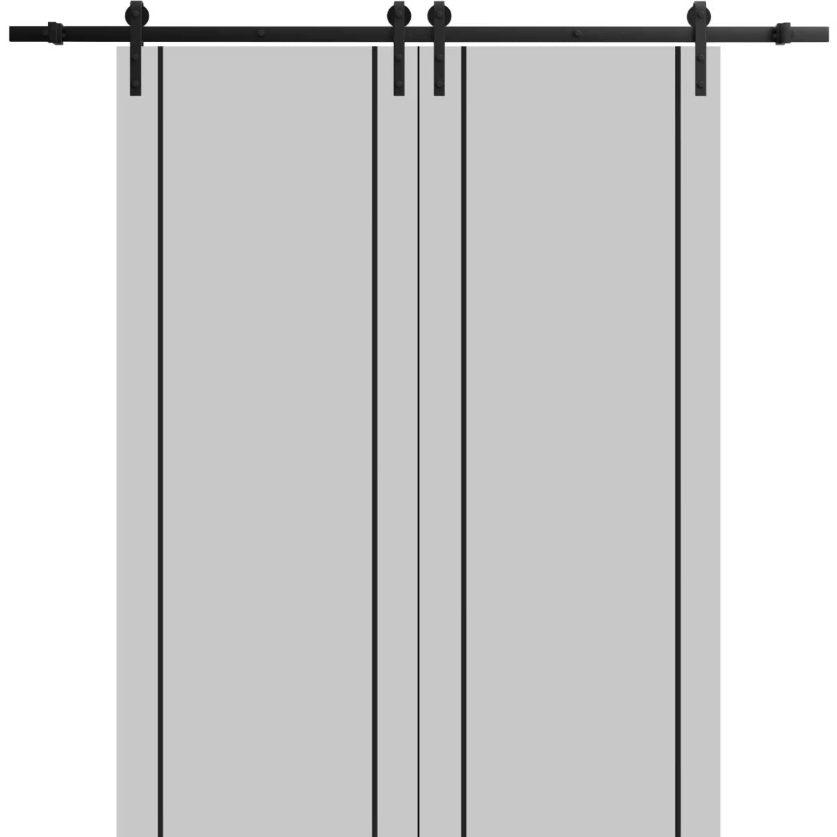 Double Barn Door 36 x 80 inches with Frosted Glass A61685