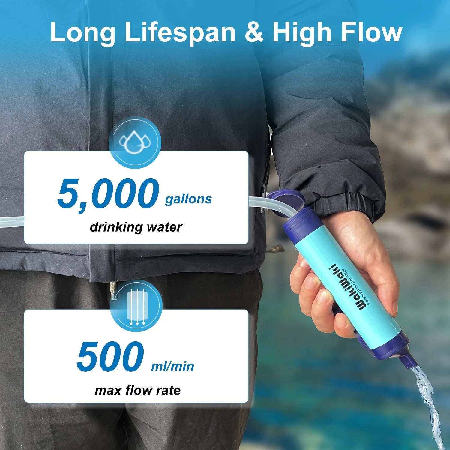 Gravity Water Filter for Camping, Hiking, Backpacking L88800
