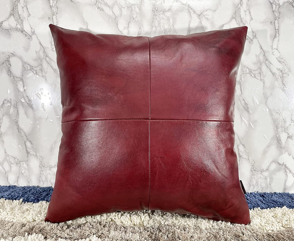 Genuine Leather Pillow Cover Set of 2 14x14 inch F903