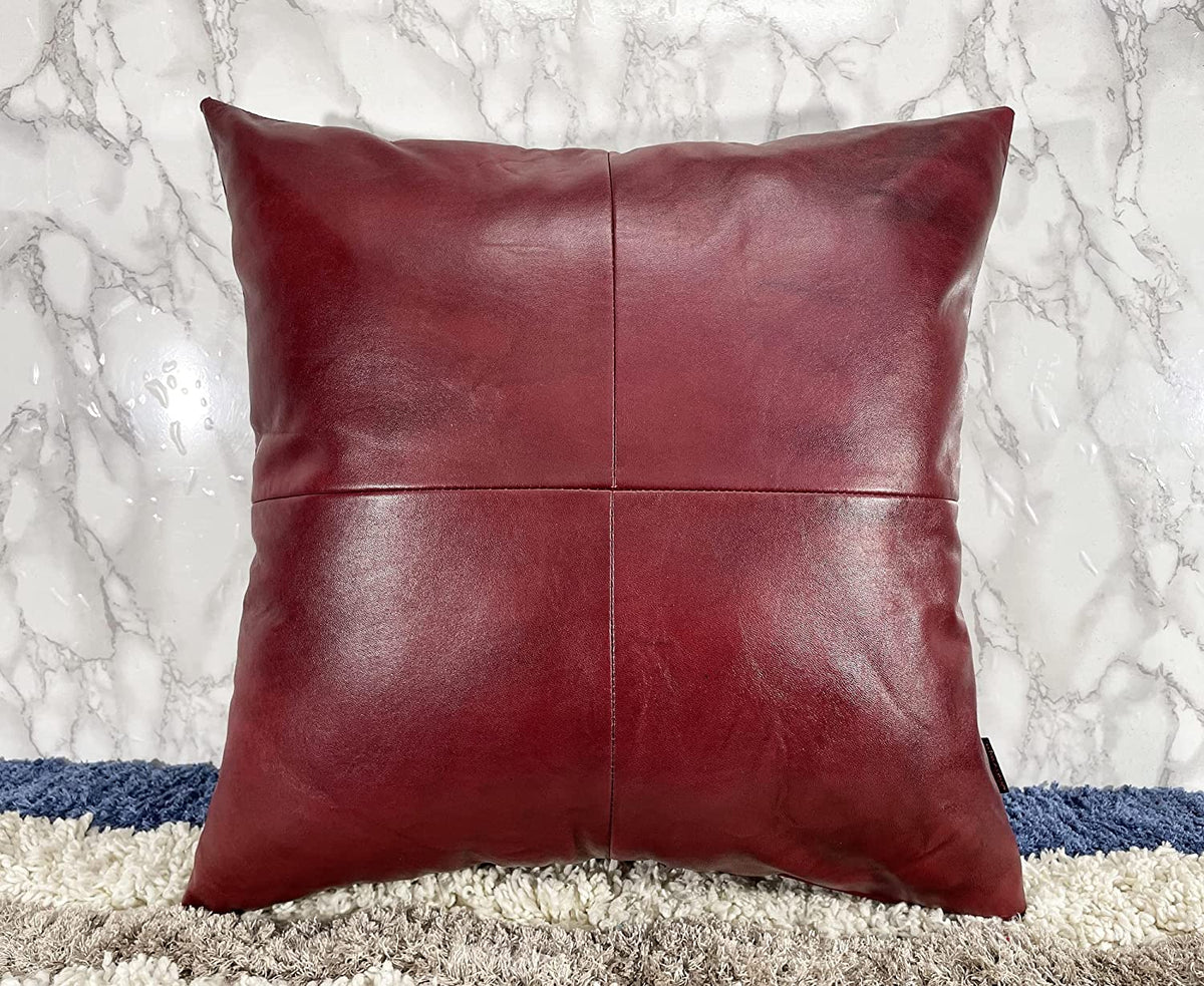 Genuine Leather Pillow Cover Set of 2 14x14 inch F903