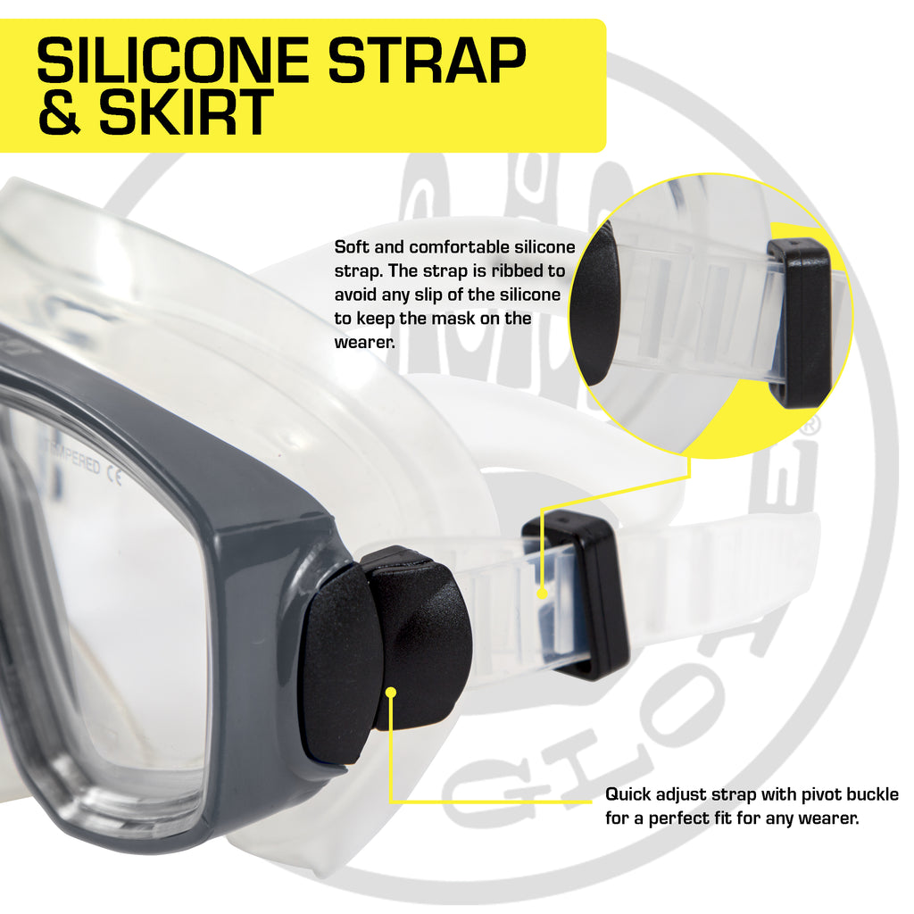Silver Optical Corrective Lens Swim Mask R2568