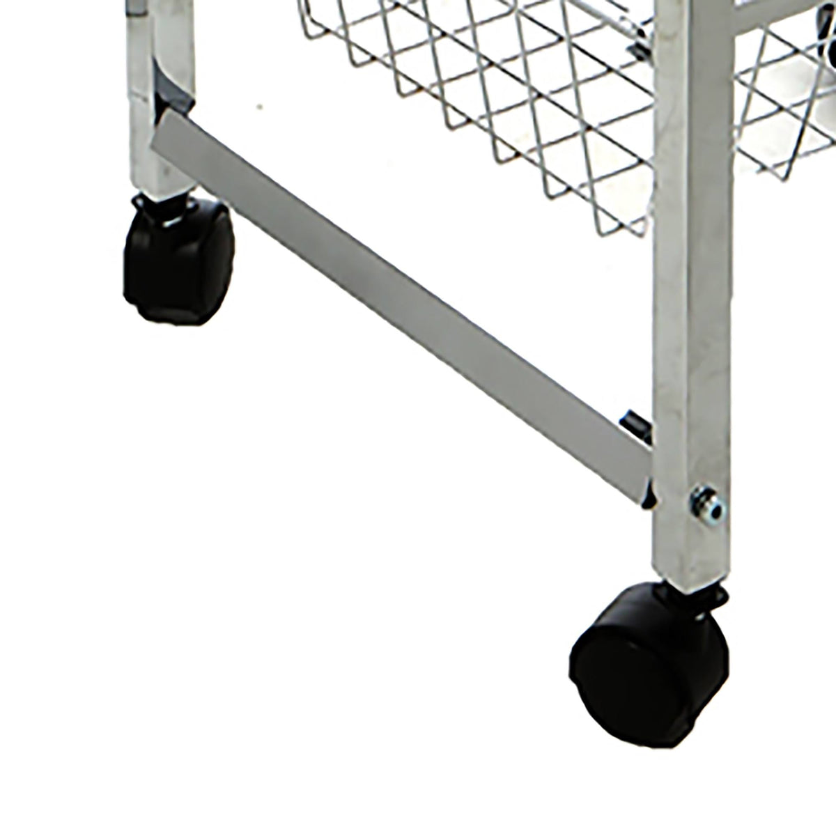 4 Tier Wire Basket Cart with Wood Surface H6945