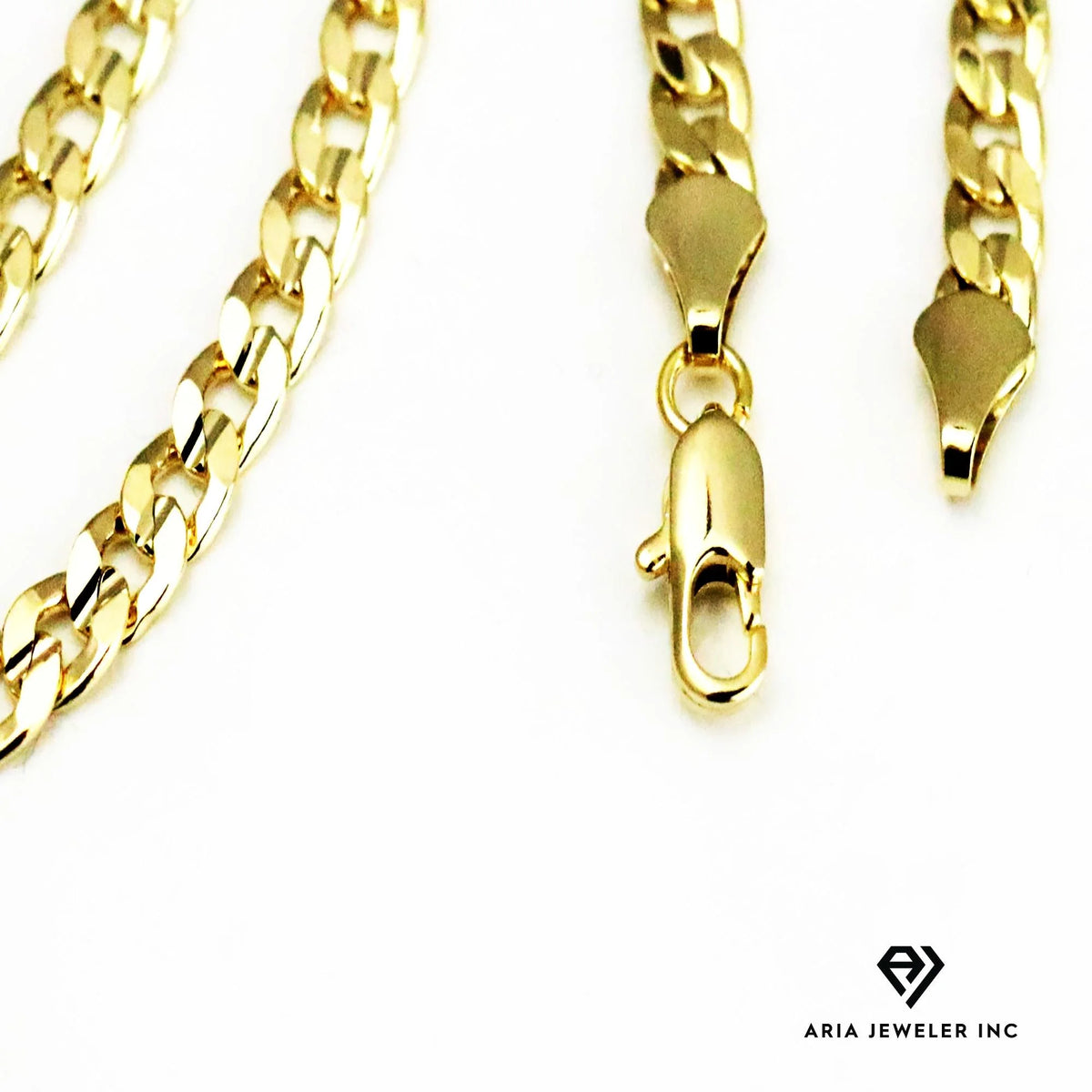 14k Bonded Gold Necklace with Pink Rose Cross Pendant, 14K Cuban Chain Necklace Q4792