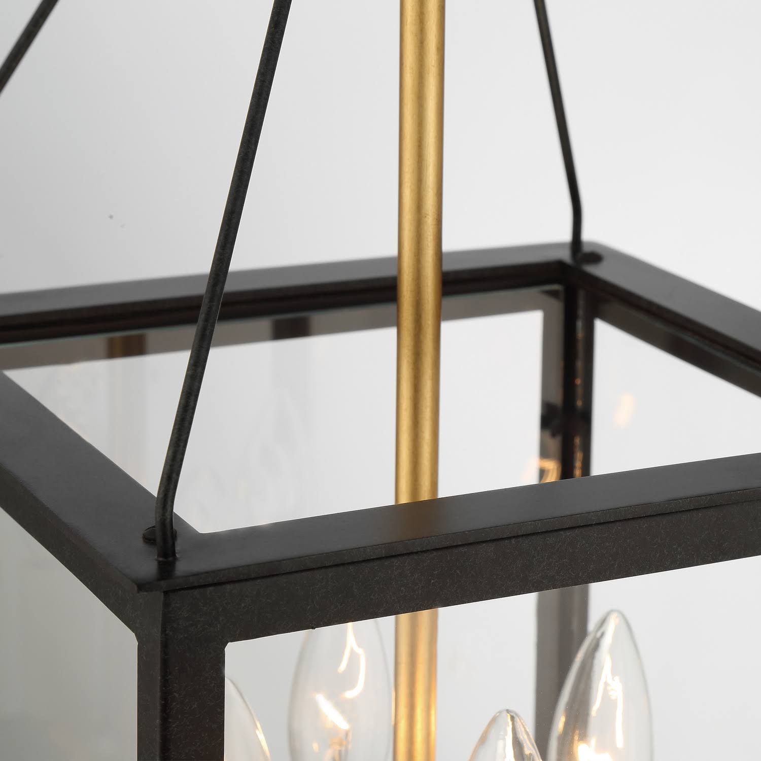 4-Light Black Antique Gold Lantern S28661