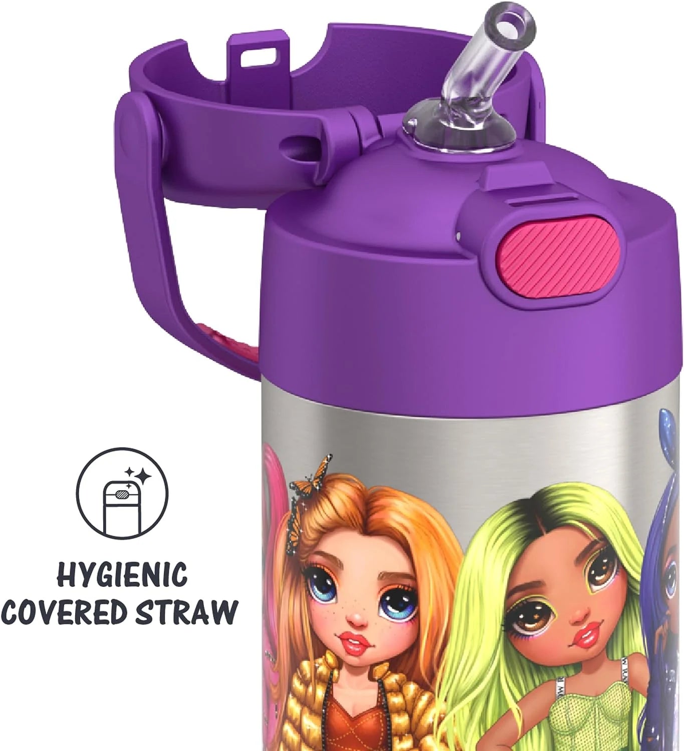 12Oz Stainless Steel Insulated Straw Bottle T6040