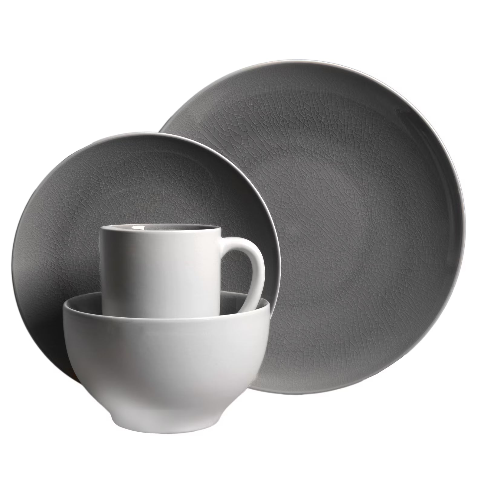16 Piece Dinnerware Set Gray S787717