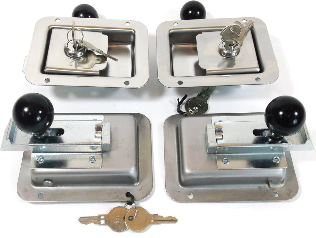 4 Pack Stainless Steel Locking Door Latch with Interior Safety Release K126566