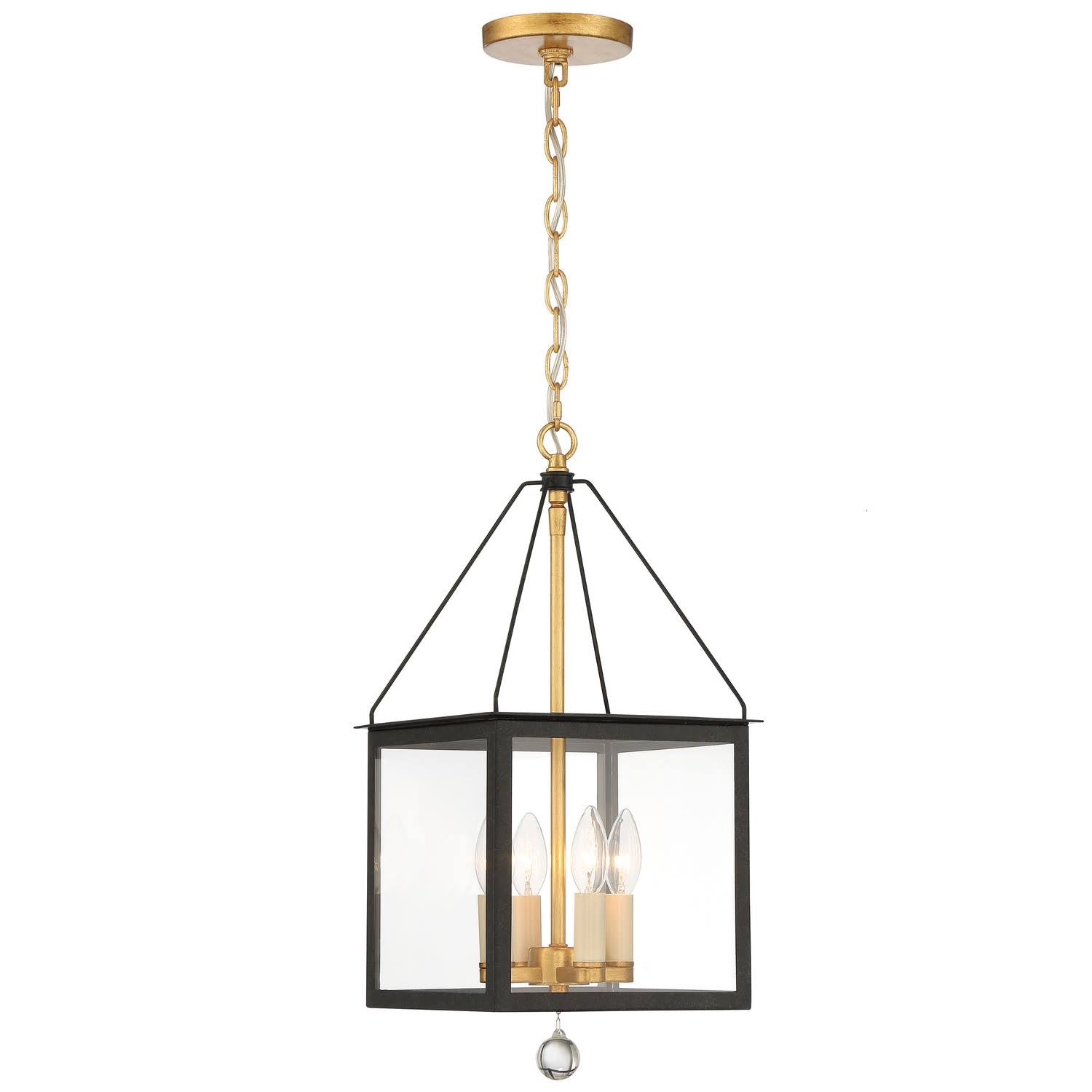 4-Light Black Antique Gold Lantern S28661