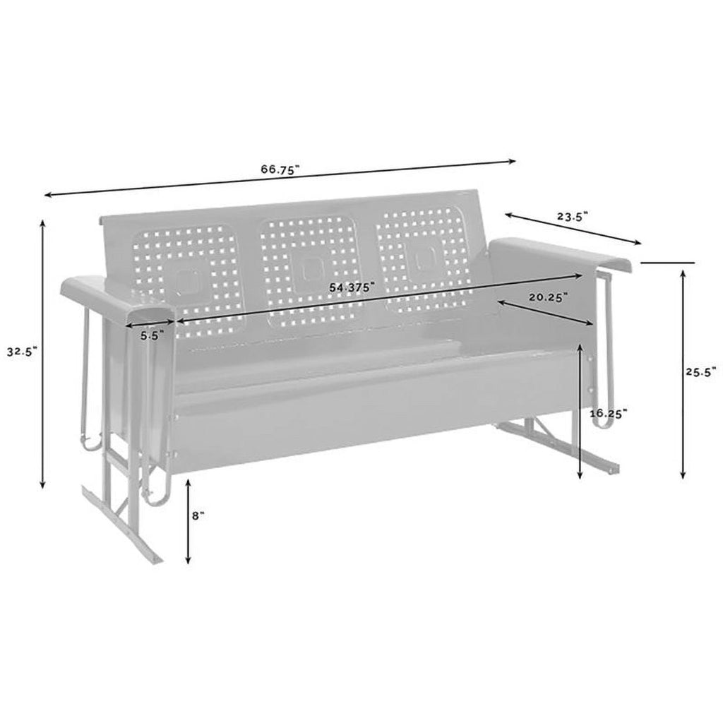 White Metal Gliding Patio Sofa Q342800