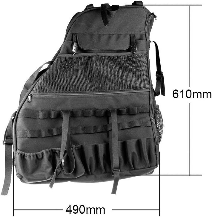 Roll Bar Storage Bag with Multi-Pockets for Jeep Wrangler JKU 4 Doors O82391