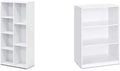 White 7-Cube Reversible Open Shelf and 3-Tier Adjustable Shelf Bookcase R123