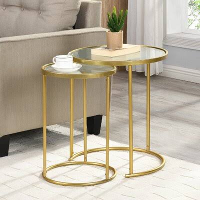 Glass Top Frame Nesting Tables H888