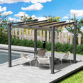 Gray Aluminum Frame Pergola with Sunshade Canopy S407