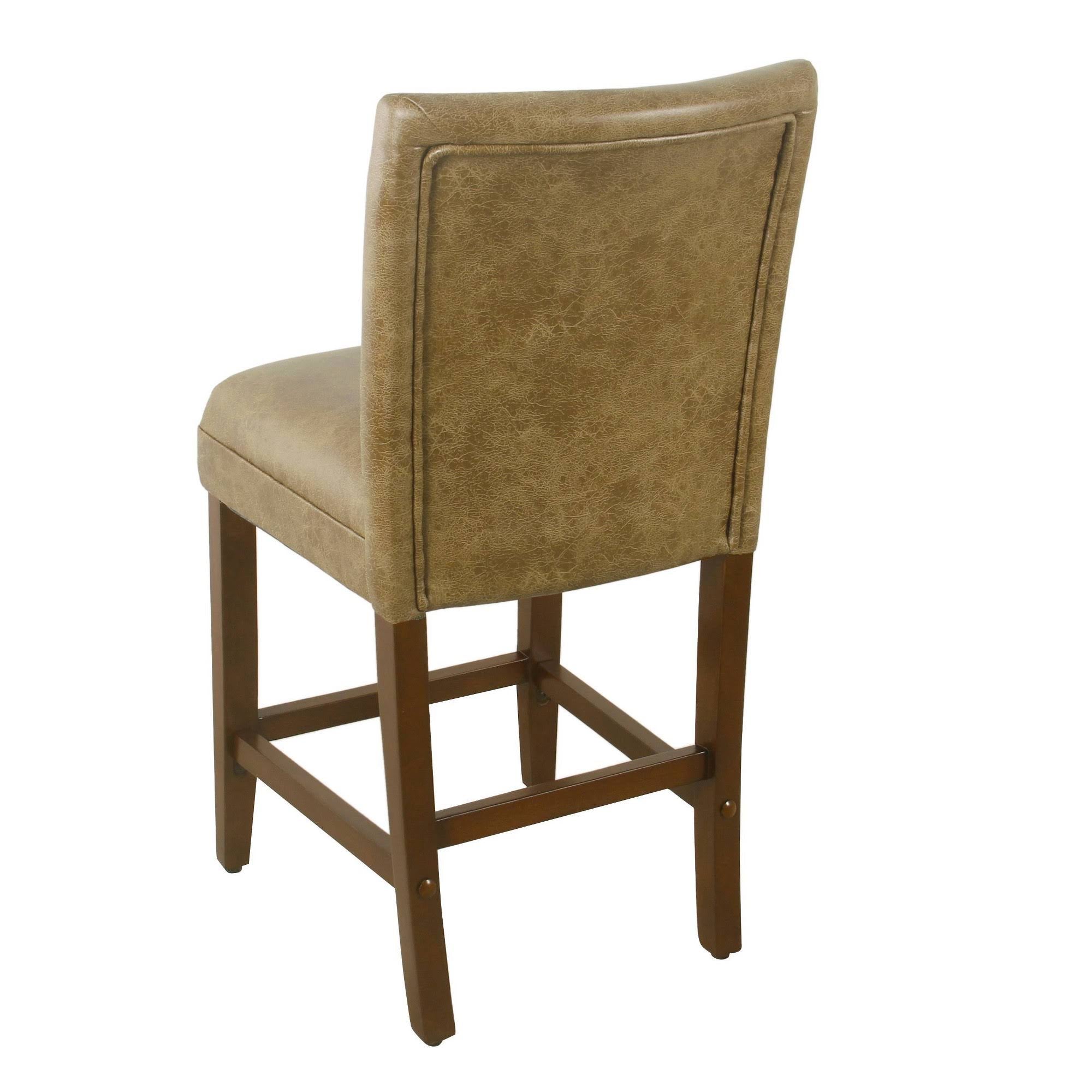 Distressed Brown Faux Leather Barstool N7041