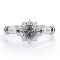 18k White Gold over Silver Engagement Ring F232