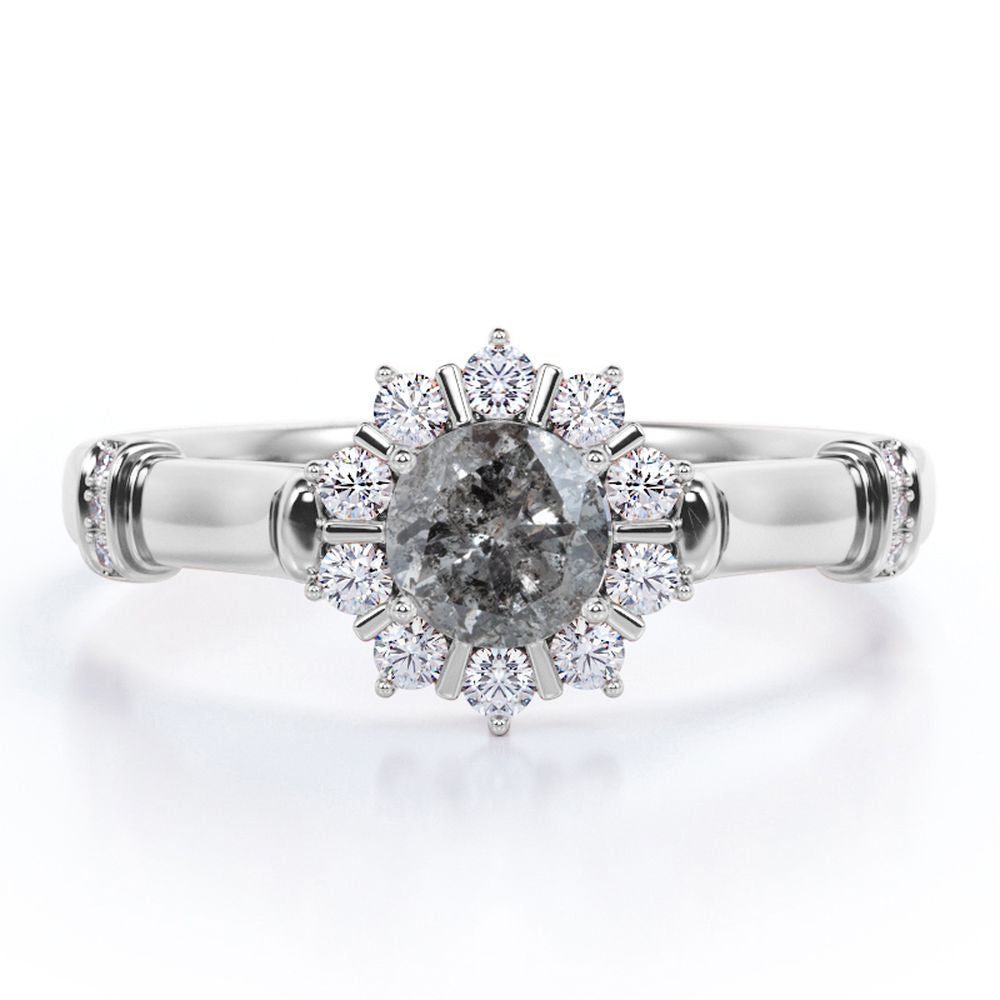 18k White Gold over Silver Engagement Ring F232
