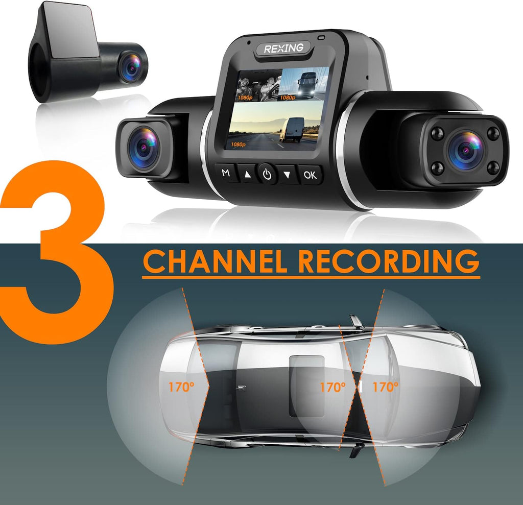 Dual Camera Dash Cam with 2.7” LCD Screen and WiFi F719435