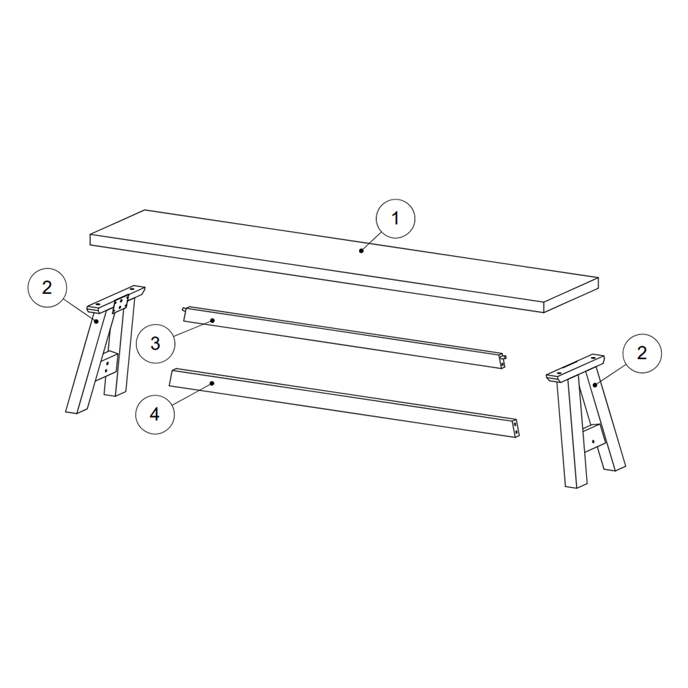 Solid Dining Bench in Gray K902883
