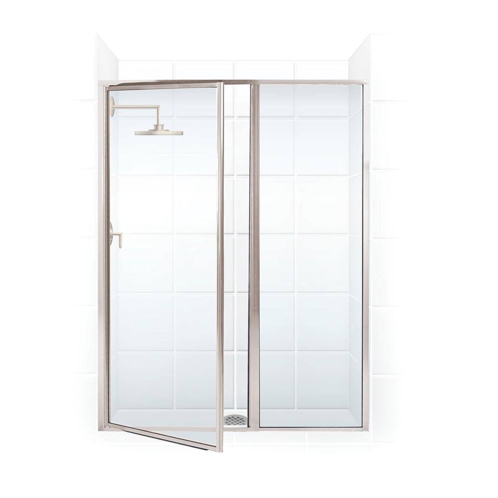 38x22 x 69x22 Framed Hinge Swing Shower Door Brushed Nickel Y47129