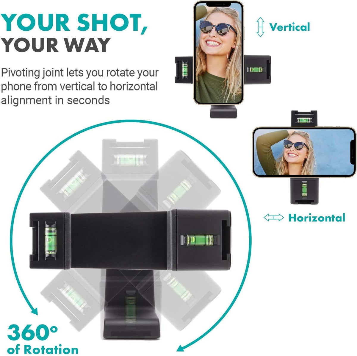 Vlog Kit with Adjustable Mobile Phone Holder and Camera Tripod R970976