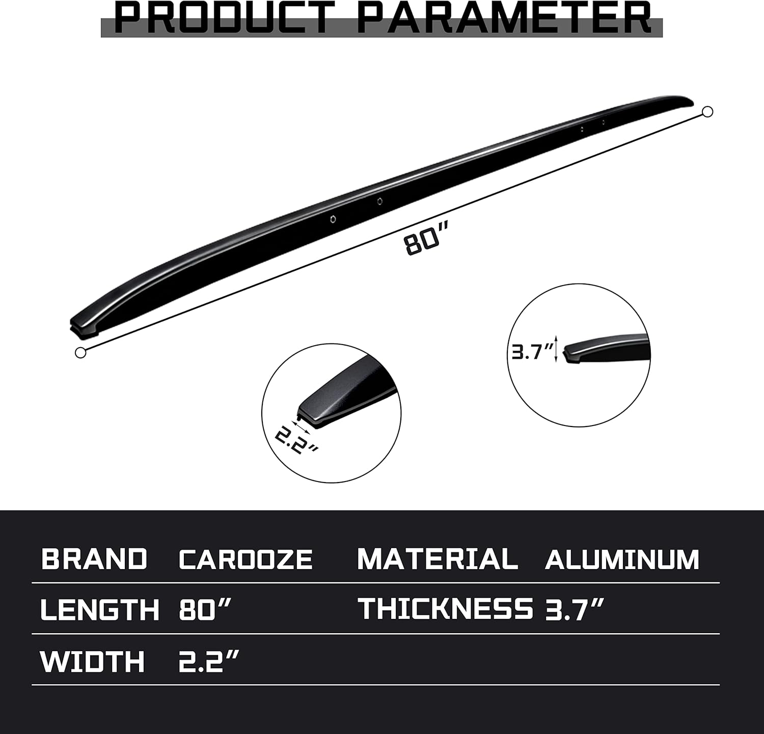 Black Roof Rack Cross Bars T178362