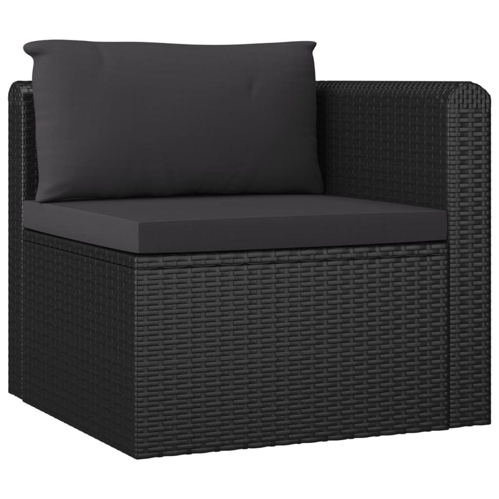 2 Piece Patio Sofa Set with Cushions Poly Rattan Black C557
