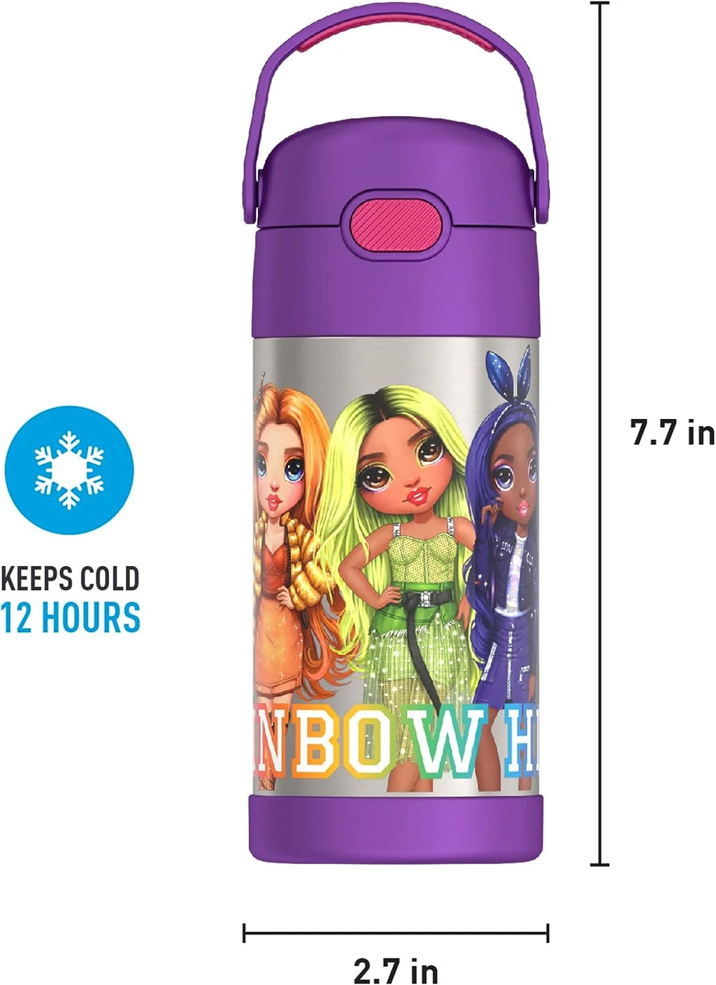 12Oz Stainless Steel Insulated Straw Bottle T6040
